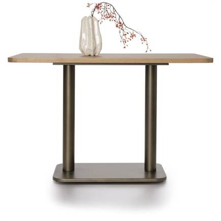 Coco Maison Brest bistrotafel vintage oak 120x75cm Goud